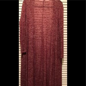 LulaRoe Medium Red Sarah Cardigan EUC